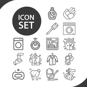 Simple set of cleaned related lineal icons.
