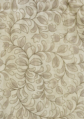 Bright brown flora pattern on the fabric