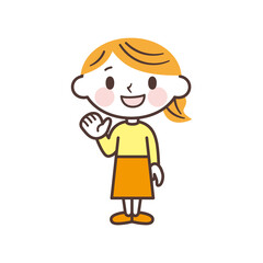 Cartoon woman vector illustration 女性のかわいいキャラクター