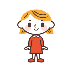 Cartoon girl vector illustration かわいい女の子のアイコン