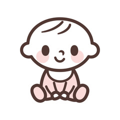 Cartoon baby vector illustration かわいい赤ちゃんのアイコン
