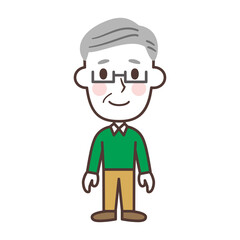 Cartoon grandpa vector illustration かわいいおじいちゃんのキャラクター