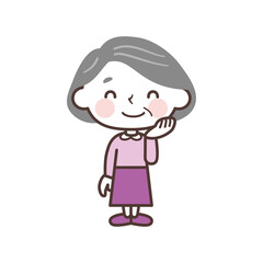 Cartoon grandma vector illustration かわいいおばあちゃんのキャラクター