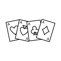 gambling cards icon, line style