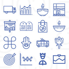 16 pack of accurate  lineal web icons set