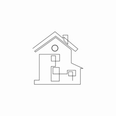 logo design real estate continuous line drawing simple clean and tidy