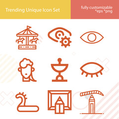 Simple set of vision related lineal icons.