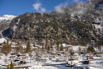 Lauterbrunnen village in the Interlaken Oberhasli district in the canton of Bern in Switzerland....