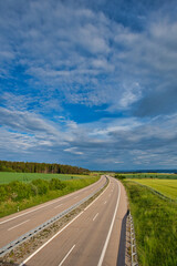 Fototapeta premium Blick auf die Autobahn in Oberfranken Deutschland