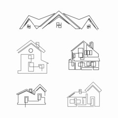 logo design real estate continuous line drawing simple clean and tidy