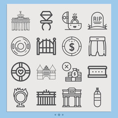 Simple set of toll related lineal icons.