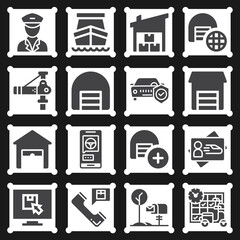 16 pack of ferry  filled web icons set