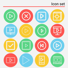 16 pack of pressing  lineal web icons set