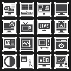 16 pack of measured  filled web icons set