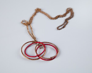 Necklace isolated on white background. Concept of fashion.