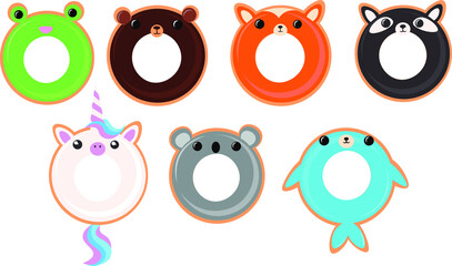 Little animals donuts set. Sweets 