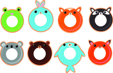 Little animals donuts set. Sweets 