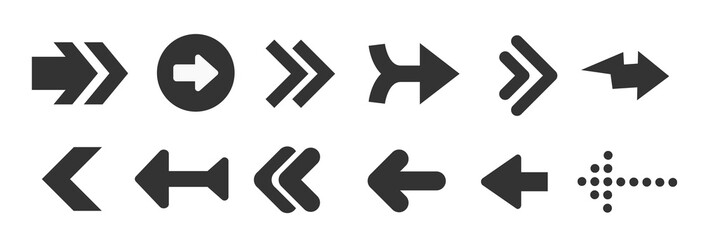 Arrows black set icons. Arrow icon. Arrow vector collection. Arrow. Cursor. Modern simple arrows.