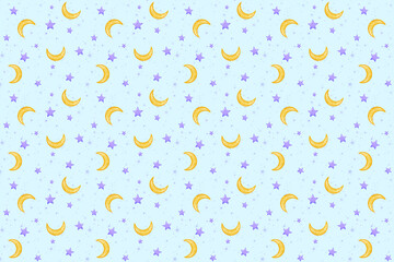 tender cute baby blanket stars, moon, stardust, bedspread, banner, postcard