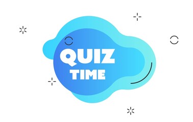 Quiz time logo with clock, concept of questionnaire show sing, quiz button