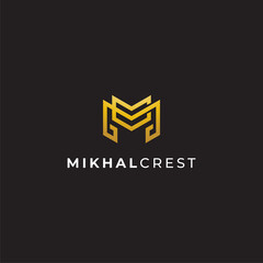 Letter MC logo design simple elegant line style