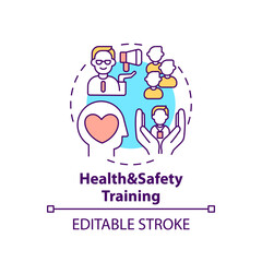 Health and safety training concept icon. Employee adaptation program elements. Do sports activities on workplace thin line illustration. Vector isolated outline RGB color drawing. Editable stroke