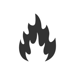 Fire flame icon. Vector fire silhouette isolated on white.