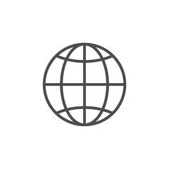 Globe icon. World wide web symbol. Vector illustration isolated on white