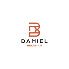 Letter DB logo design simple line style