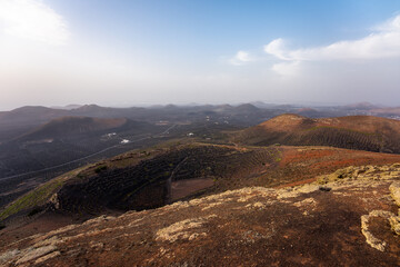 Panorama from the top of a volcano on lanzarote