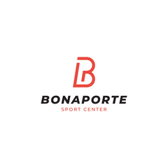 letter BP logo design simple line style