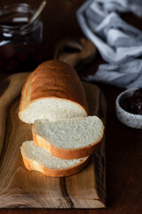 fresh homemade wheat bread on the board