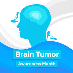 Brain Tumor Awareness Month Banner For Social Media Post, Vector