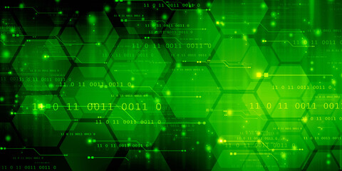 2d illustration abstract digital binary data on computer screen
