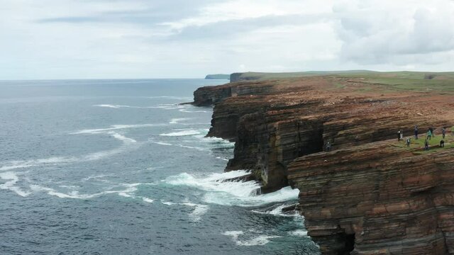 Aerial View Of Amazing Rocky Landscape On Orkney Islands