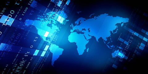 2d illustration world map abstract background