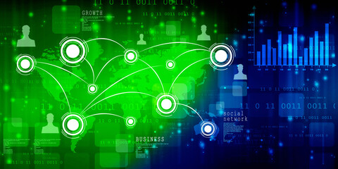 2d illustration Business Network concept
