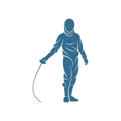 Fototapeta premium Fencing sport player design vector illustration, Creative Fencing sport logo template, icon symbol