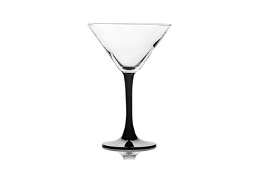 Empty cocktail glass isolated on white background. Empty glass of martini.