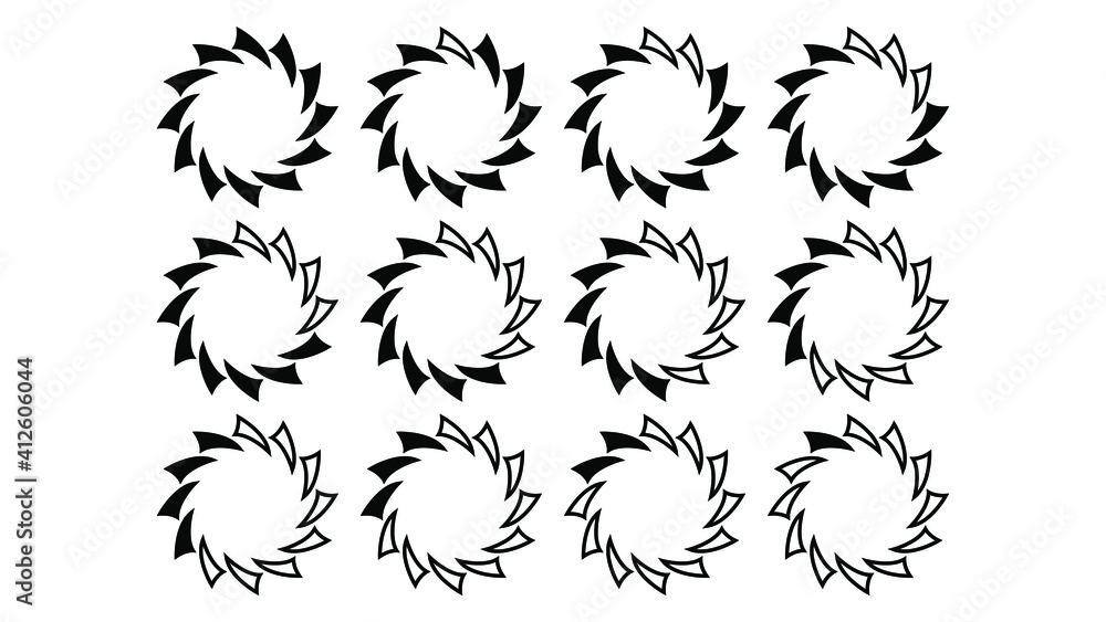 Poster set collection black line load status icons vector design style