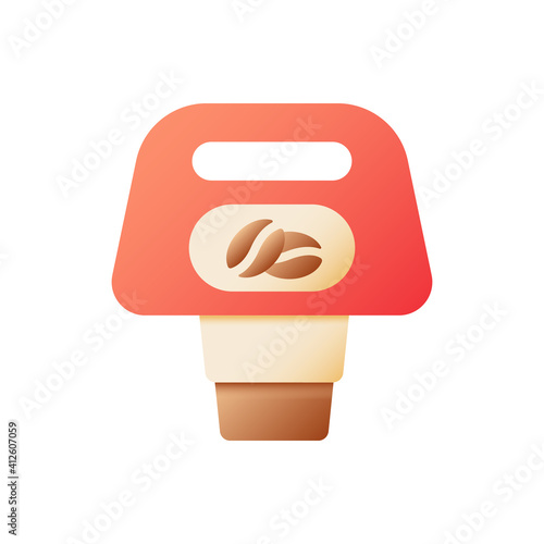 Download Coffee To Go Vector Flat Color Icon Hot Tea In Cups Carton Package For Drinks To Go Take Away Order Cafe Take Out Cartoon Style Clip Art For Mobile App Isolated Rgb