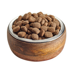Bowl of balanced nutritious dried pet pellets