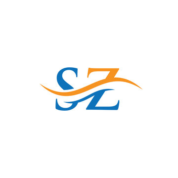 Initial linked letter SZ logo design. Modern letter SZ logo design vector with modern trendy