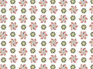 Easter floral seamless patterned illustration with funny bunny