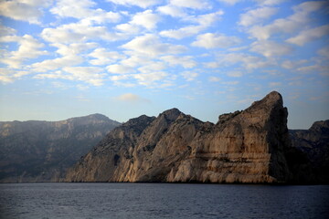 Rocky coasts of the Calanques in the Mediterranean sea, Parc National des Calanques, Marseille, France