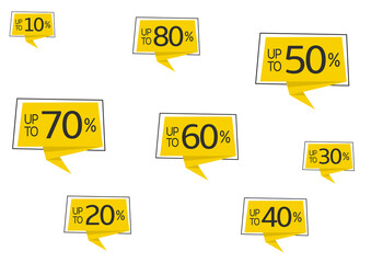 Yellow promo sticker set