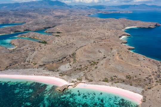 Aerial view of Lambu beach, West Nusa Tenggara, Indonesia