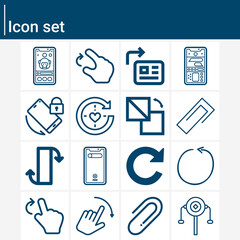 Simple set of rotational related lineal icons.