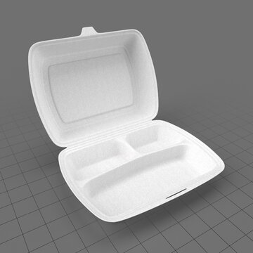 Take out polystyrene lunch box 1