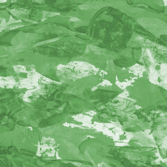 Modern contemporary acrylic background. Green texture made with a palette knife. Abstract painting on paper. Mess on the canvas.